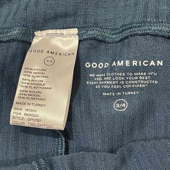 NWT Good American Seamless Rib High Waist Flare Pant - Twilight - 3/4 (L/XL) - Picture 11 of 14